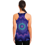 Purple And Blue Kaleidoscope Print Women's Racerback Tank Top