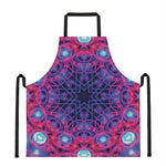 Purple And Blue Light Mandala Print Apron