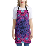 Purple And Blue Light Mandala Print Apron