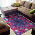 Purple And Blue Light Mandala Print Floor Mat
