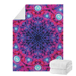 Purple And Blue Light Mandala Print Blanket
