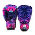 Purple And Blue Light Mandala Print Boxing Gloves