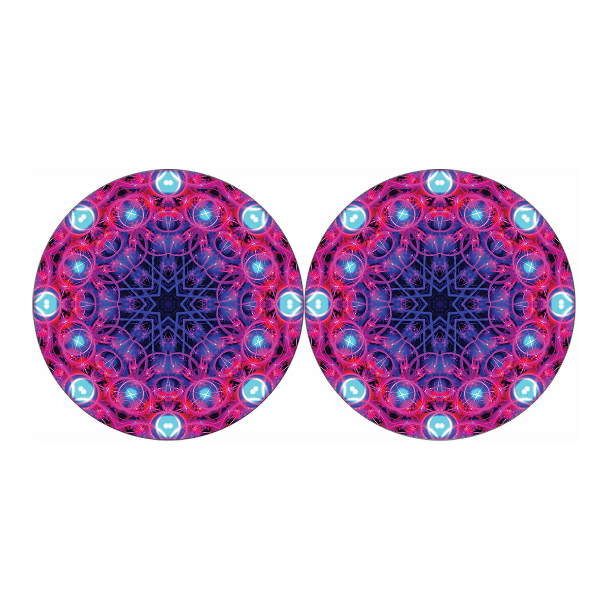 Purple And Blue Light Mandala Print Car Coasters
