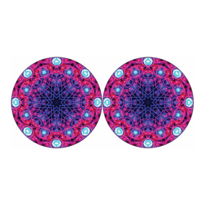 Purple And Blue Light Mandala Print Car Coasters