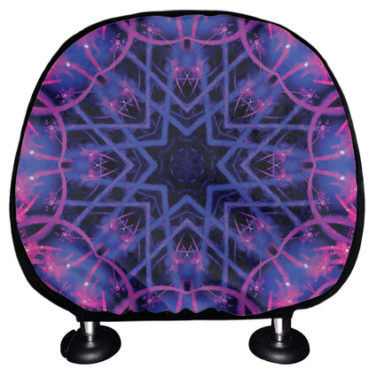 Purple And Blue Light Mandala Print Car Headrest Covers