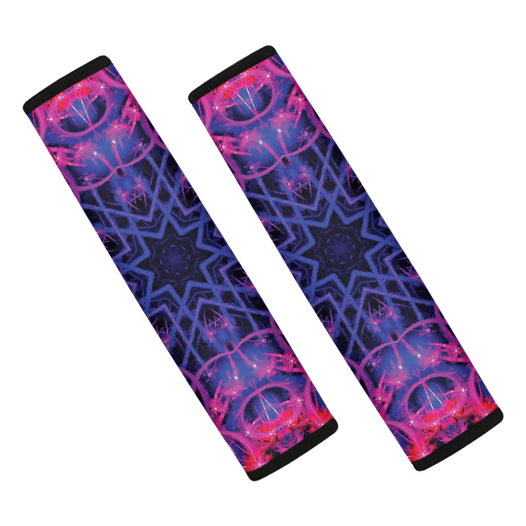 Purple And Blue Light Mandala Print Car Seat Belt Covers