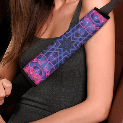 Purple And Blue Light Mandala Print Car Seat Belt Covers