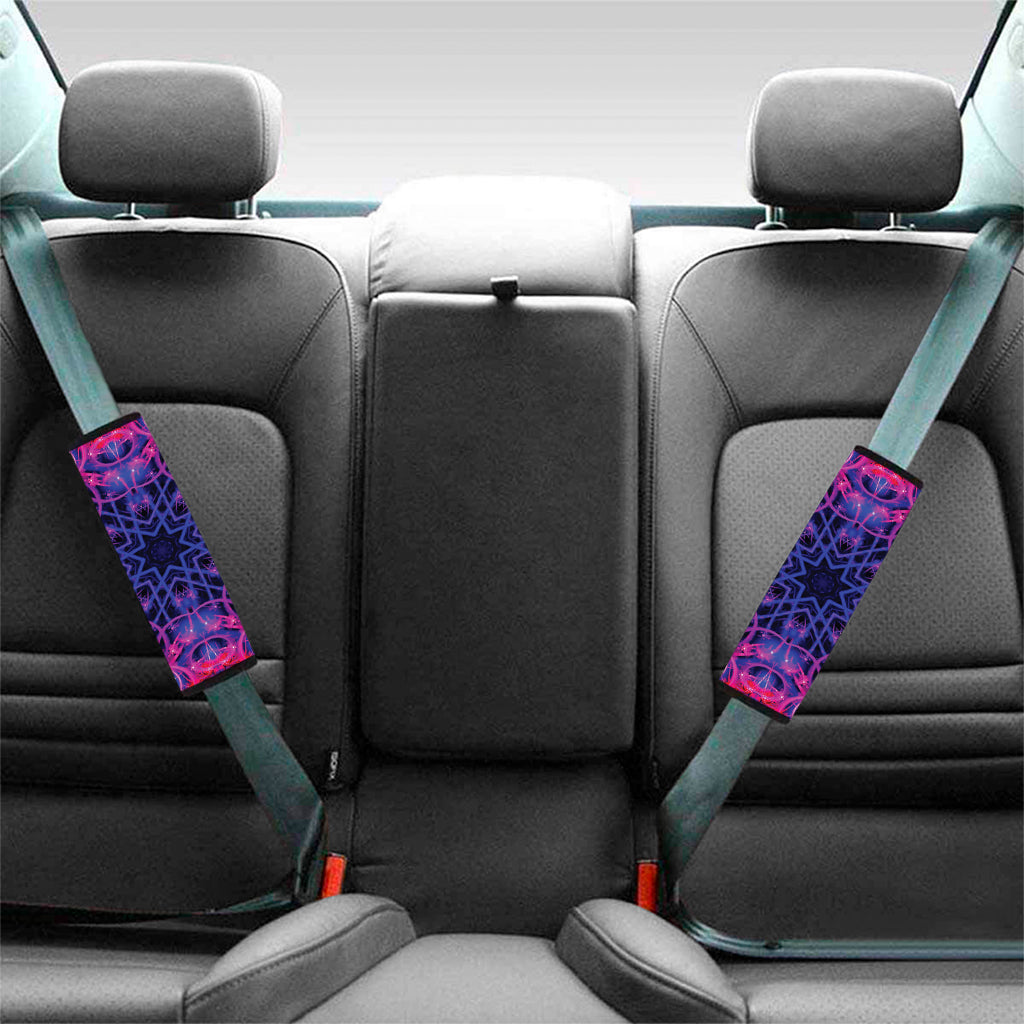 Purple And Blue Light Mandala Print Car Seat Belt Covers