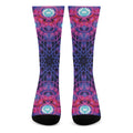 Purple And Blue Light Mandala Print Crew Socks