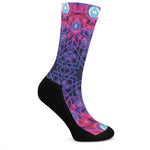 Purple And Blue Light Mandala Print Crew Socks