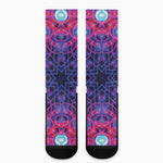 Purple And Blue Light Mandala Print Crew Socks