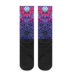 Purple And Blue Light Mandala Print Crew Socks