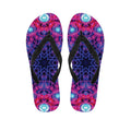 Purple And Blue Light Mandala Print Flip Flops