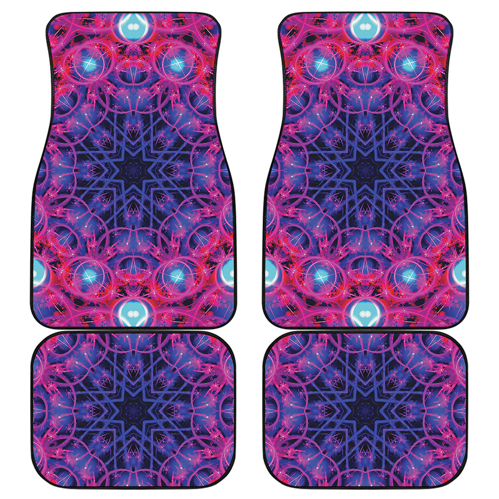 Purple And Blue Light Mandala Print Front and Back Car Floor Mats