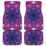 Purple And Blue Light Mandala Print Front and Back Car Floor Mats