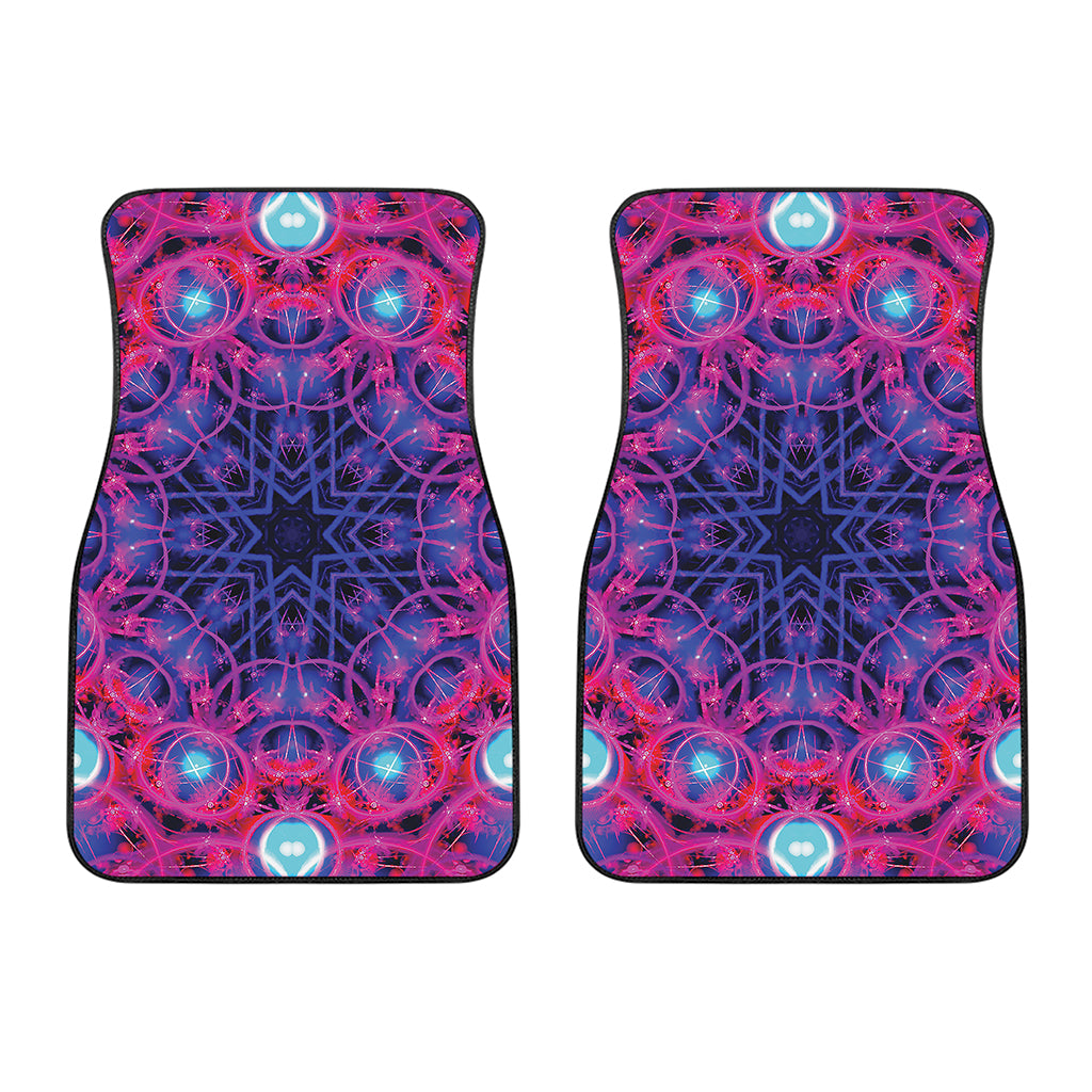 Purple And Blue Light Mandala Print Front Car Floor Mats
