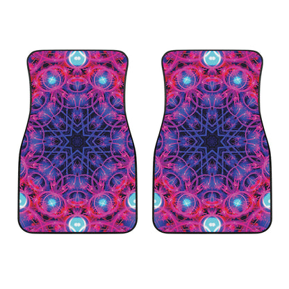 Purple And Blue Light Mandala Print Front Car Floor Mats