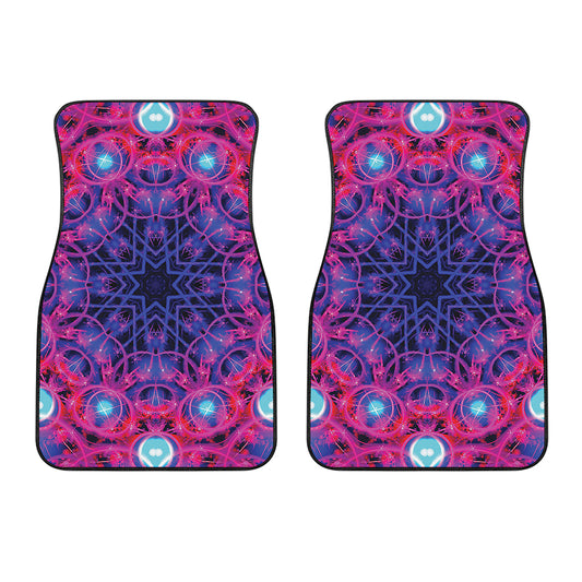 Purple And Blue Light Mandala Print Front Car Floor Mats