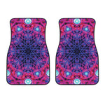 Purple And Blue Light Mandala Print Front Car Floor Mats