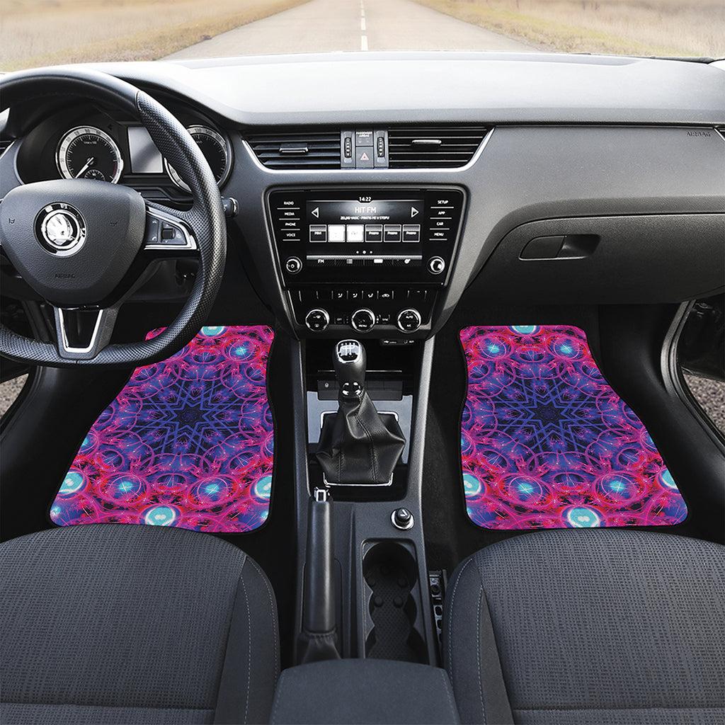 Purple And Blue Light Mandala Print Front Car Floor Mats