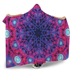 Purple And Blue Light Mandala Print Hooded Blanket