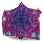 Purple And Blue Light Mandala Print Hooded Blanket