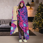 Purple And Blue Light Mandala Print Hooded Blanket