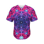 Purple And Blue Light Mandala Print Men's Baseball Jersey