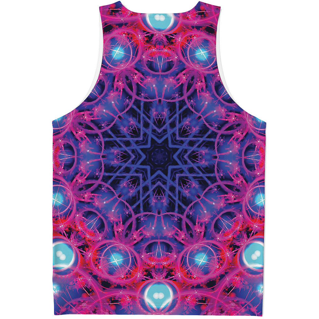 Purple And Blue Light Mandala Print Men's Tank Top