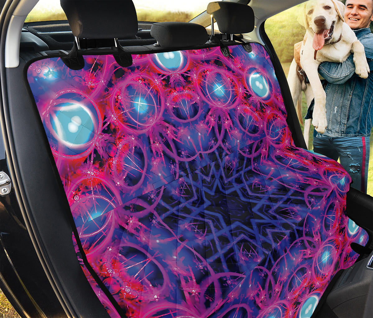 Purple And Blue Light Mandala Print Pet Car Back Seat Cover
