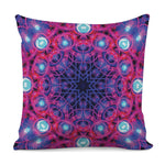 Purple And Blue Light Mandala Print Pillow Cover