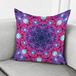 Purple And Blue Light Mandala Print Pillow Cover