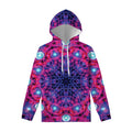 Purple And Blue Light Mandala Print Pullover Hoodie