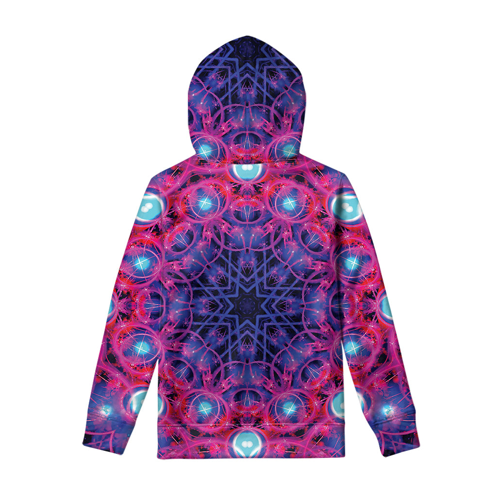 Purple And Blue Light Mandala Print Pullover Hoodie