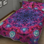 Purple And Blue Light Mandala Print Quilt Bed Set