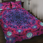 Purple And Blue Light Mandala Print Quilt Bed Set