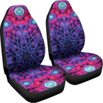 Purple And Blue Light Mandala Print Universal Fit Car Seat Covers