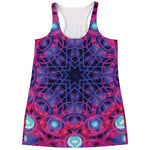 Purple And Blue Light Mandala Print Women's Racerback Tank Top