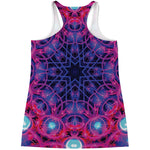 Purple And Blue Light Mandala Print Women's Racerback Tank Top