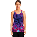 Purple And Blue Light Mandala Print Women's Racerback Tank Top