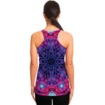 Purple And Blue Light Mandala Print Women's Racerback Tank Top