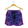 Purple And Blue Light Mandala Print Women's Shorts