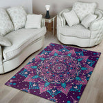 Purple And Blue Mandala Print Area Rug