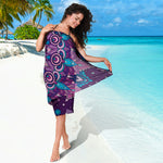 Purple And Blue Mandala Print Beach Sarong Wrap