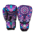 Purple And Blue Mandala Print Boxing Gloves