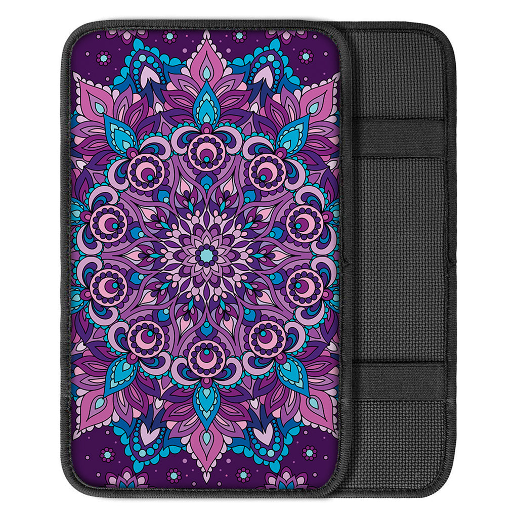 Purple And Blue Mandala Print Car Center Console Cover