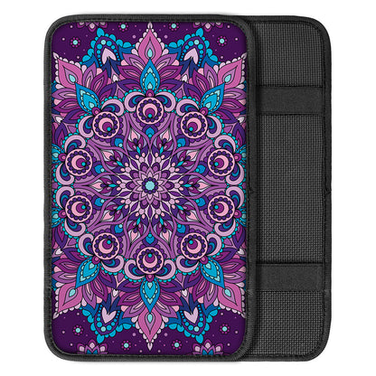Purple And Blue Mandala Print Car Center Console Cover