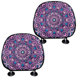 Purple And Blue Mandala Print Car Headrest Covers