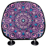 Purple And Blue Mandala Print Car Headrest Covers