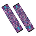 Purple And Blue Mandala Print Car Seat Belt Covers